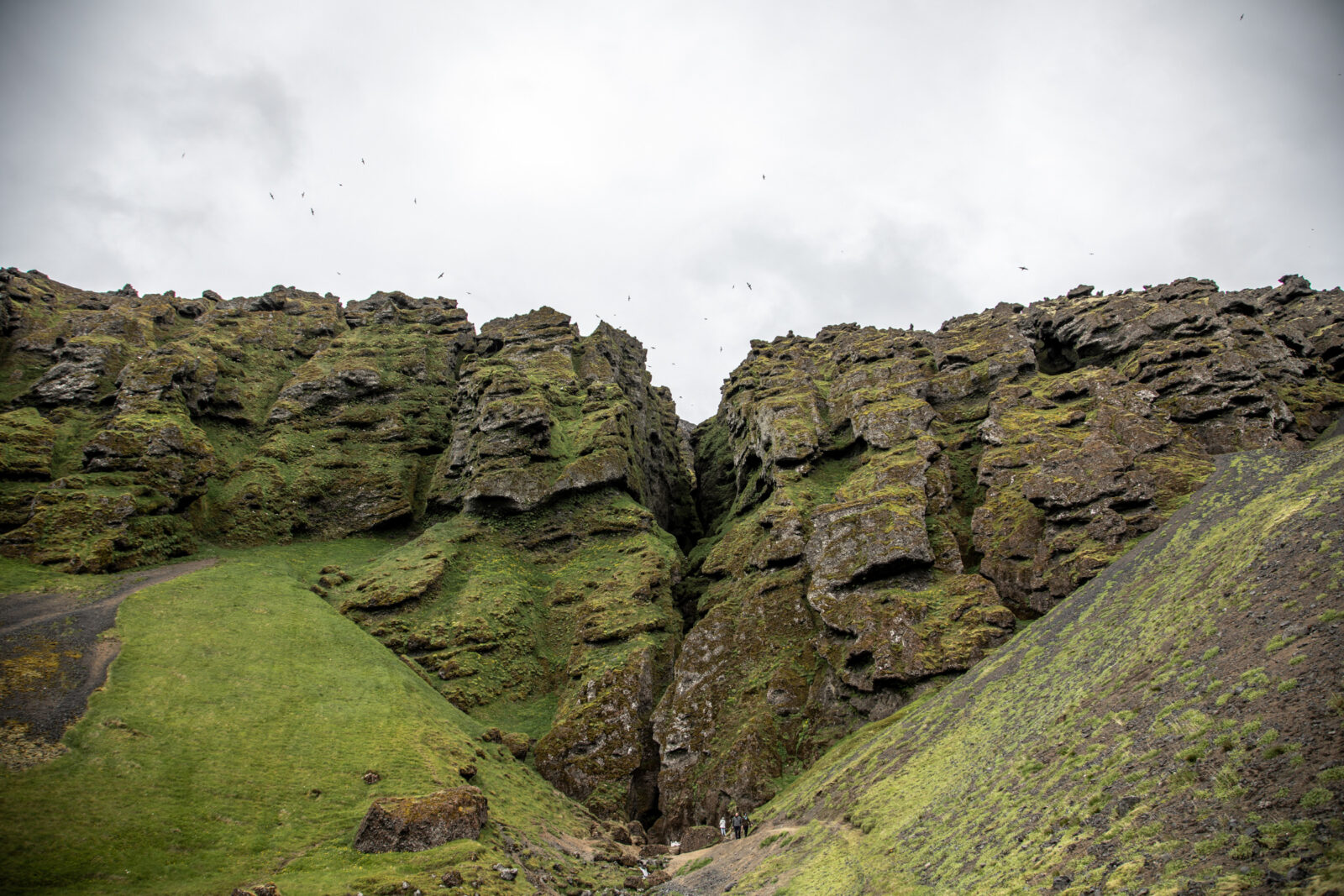 historische Schlucht auf Fjaefellness Peninsula in Island