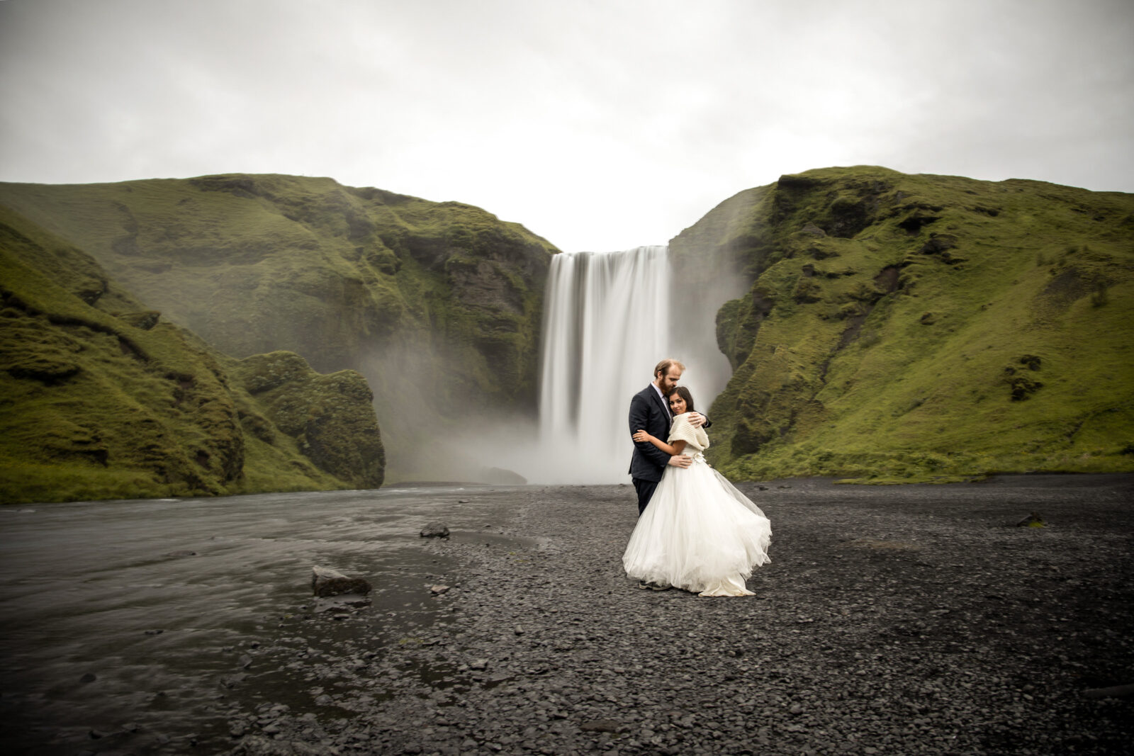 skogafoss Iceland elopement wedding