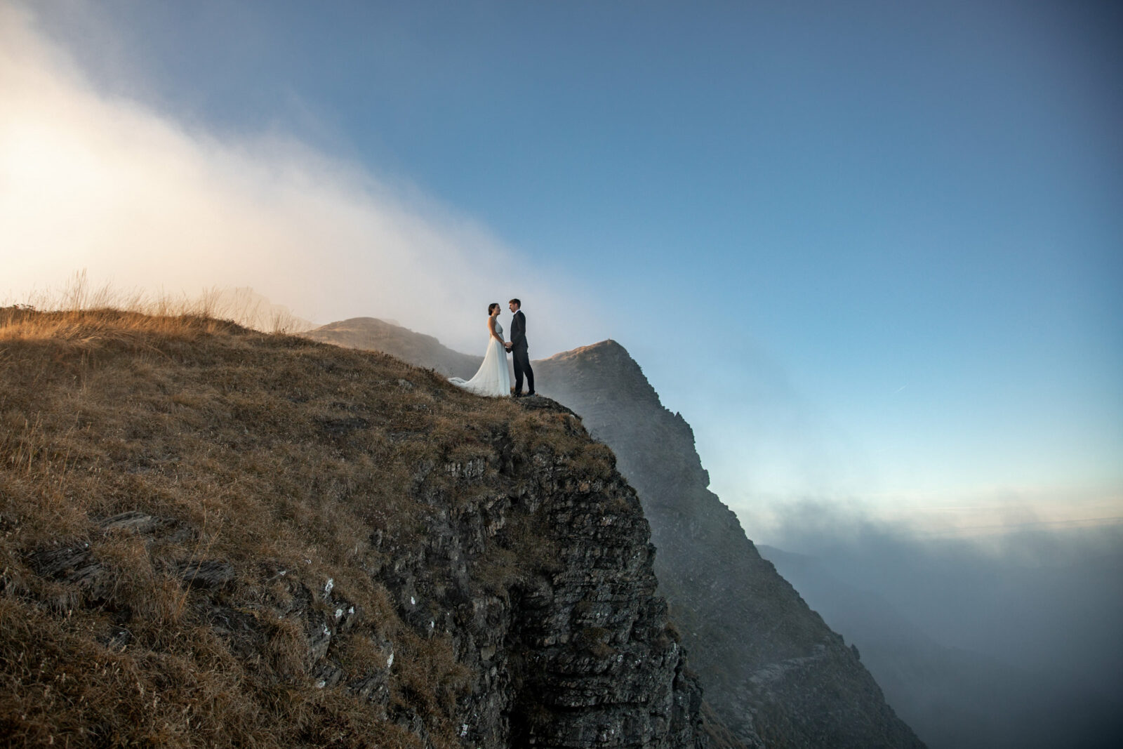 Wedding Elopement on a mountain in europe