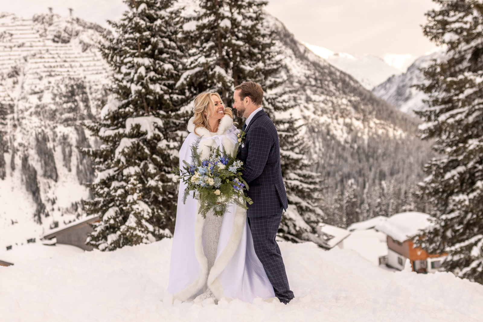 Winter Wedding Photos in the Mountains