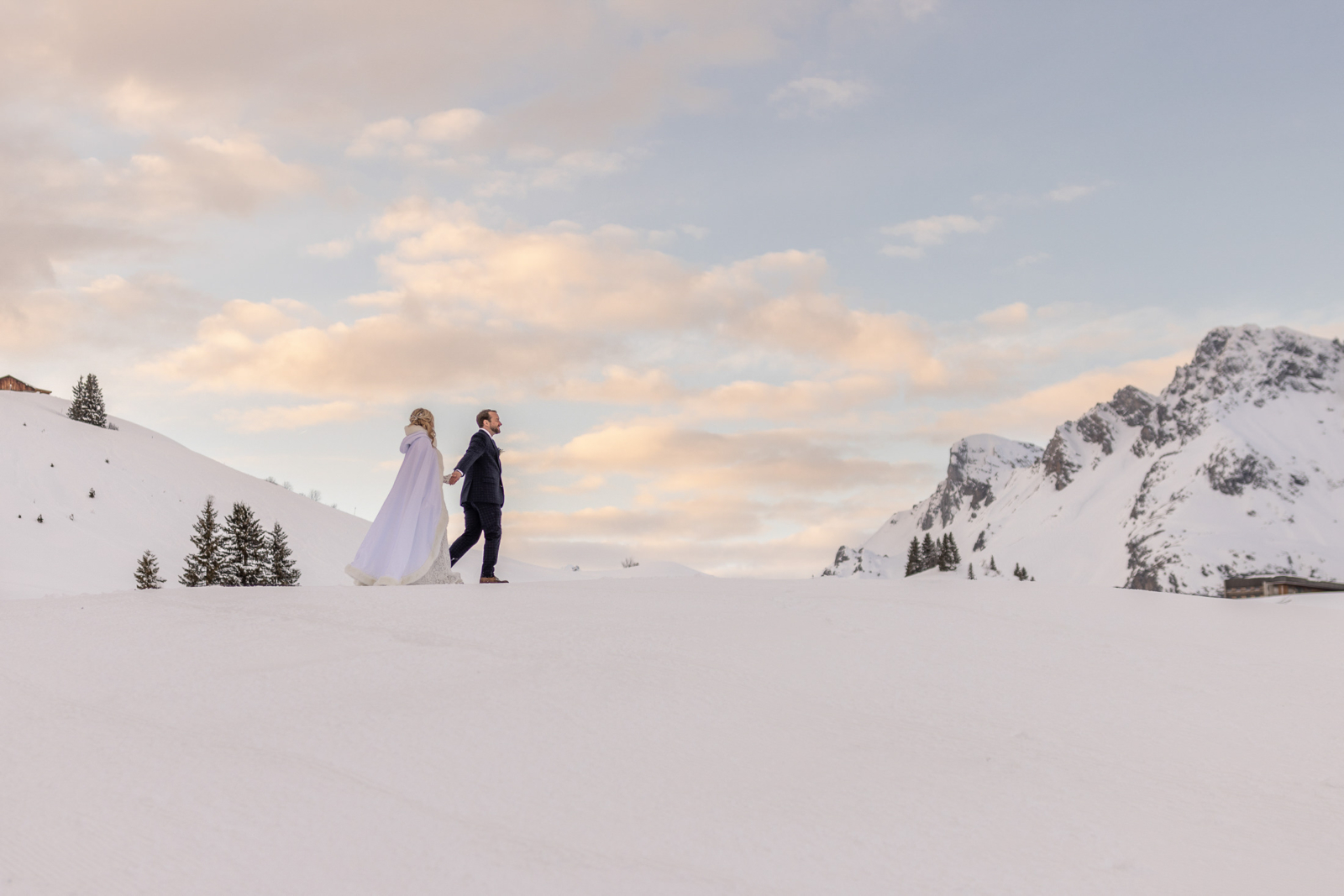 winter elopement in the mountains