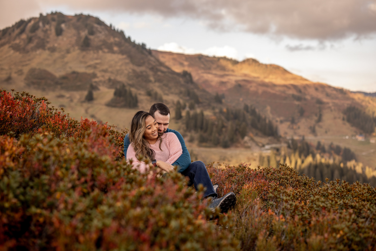 natural engagement photos in the Austrian Alps