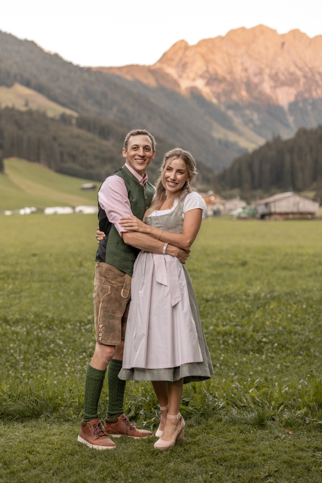 traditional Austrian Dirndl and Lederhosen for the Get Together for the destination wedding in Austria