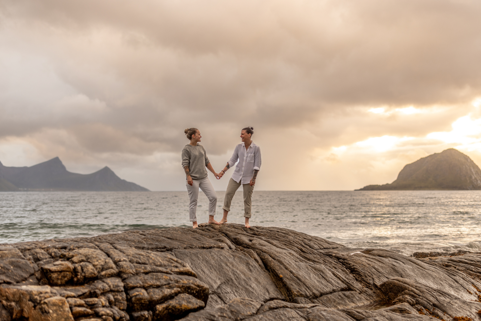 epic engagement photos at the beach in Norway