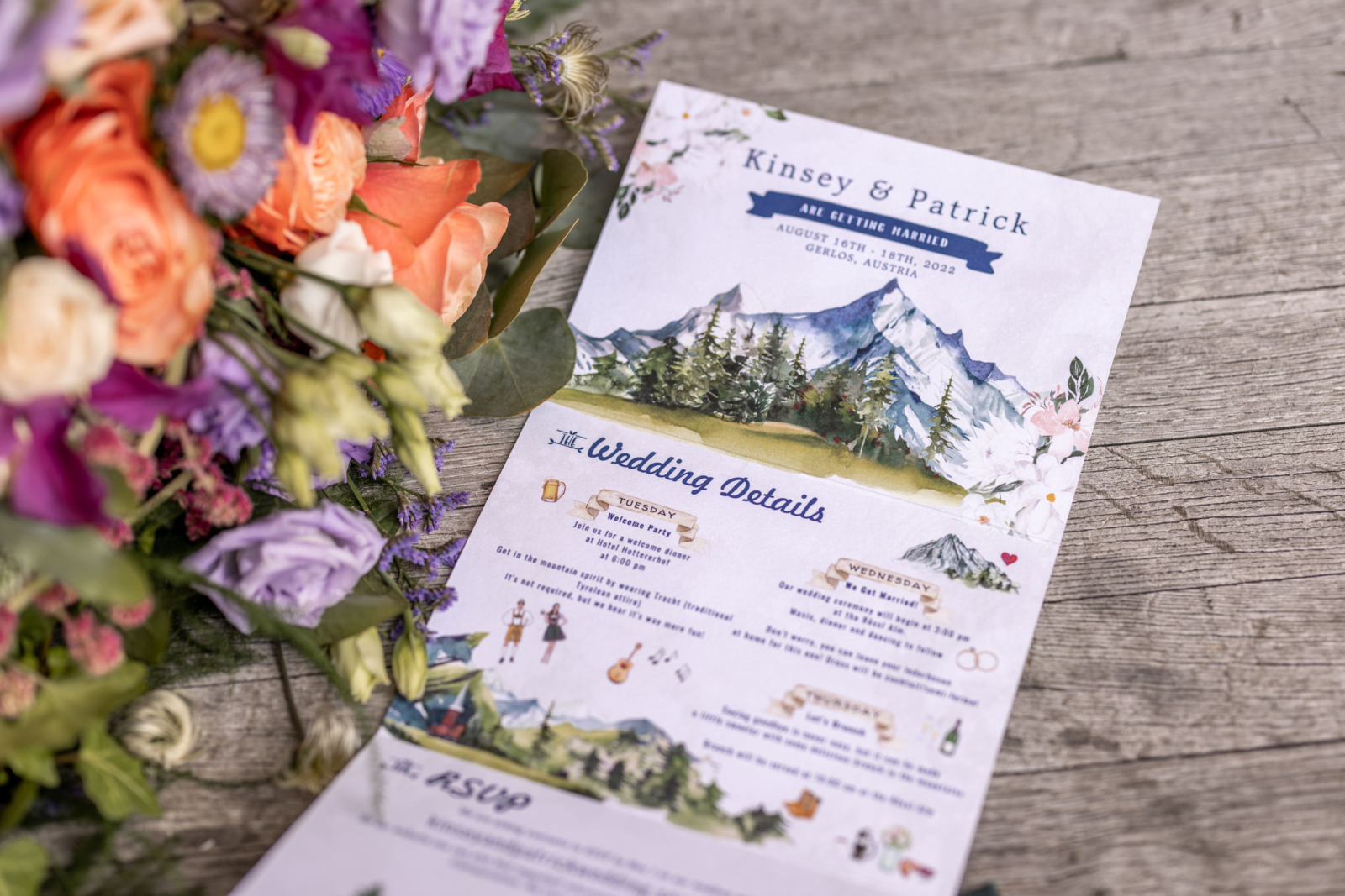 beautiful invitation to A Beautiful Wedding at Rössl Alm in Zillertal