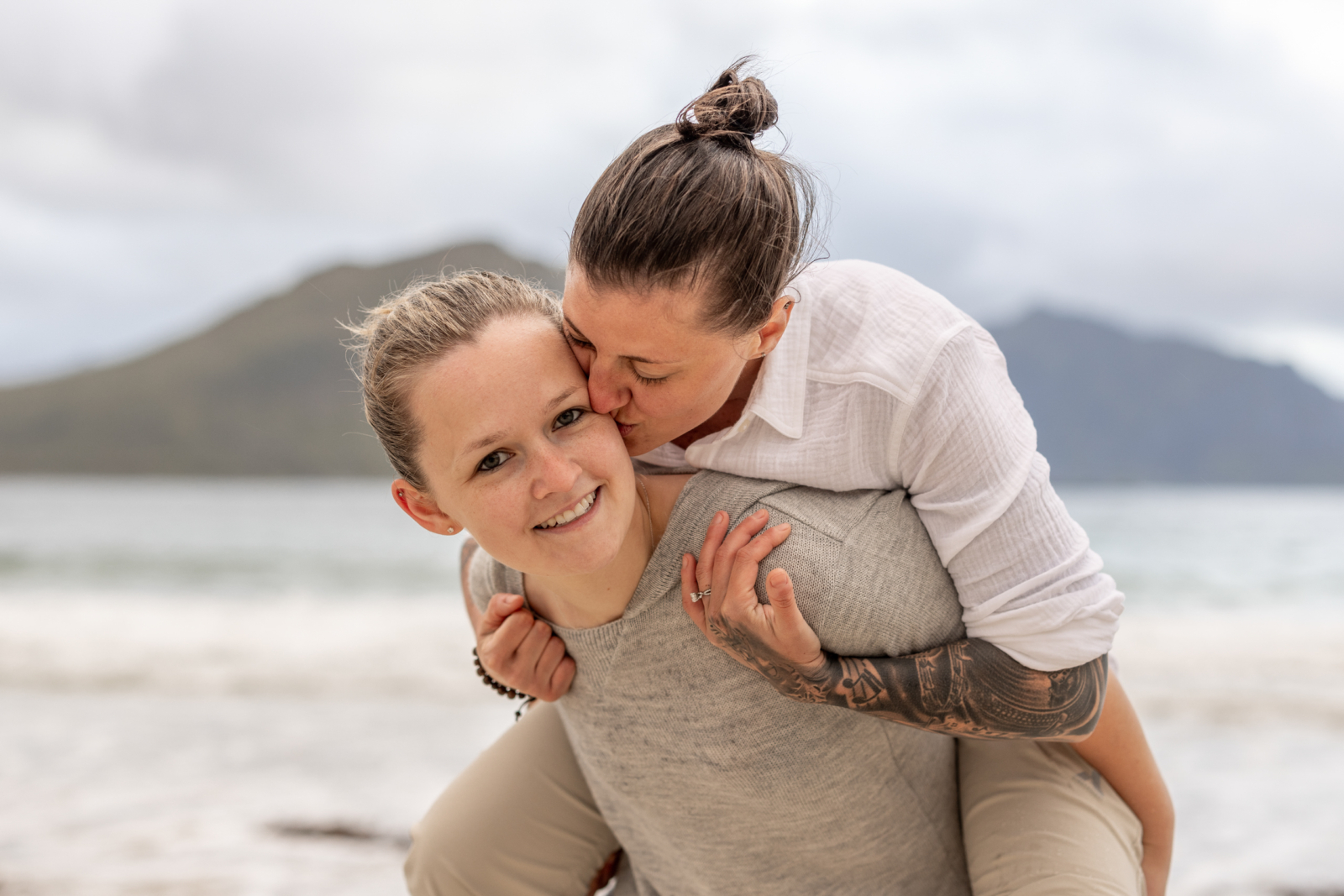 authentic LGBTQ engagement photos at the beach on the Lofoten Islands in Norway