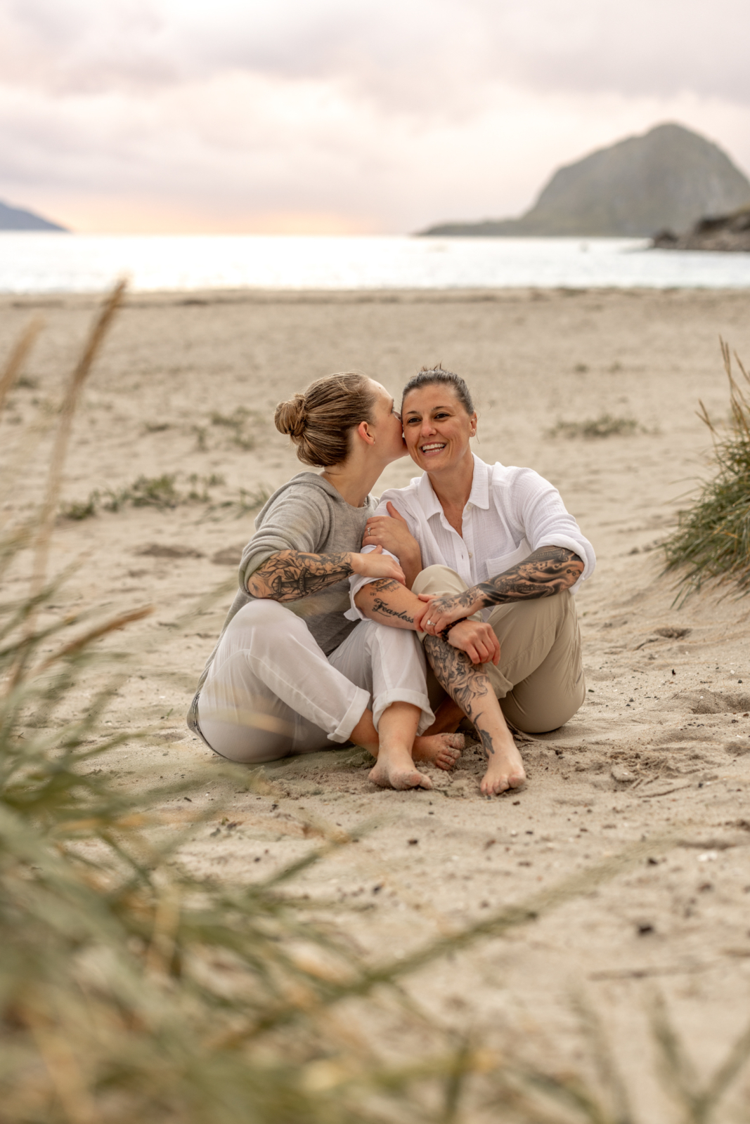 authentic engagement photos on the Lofoten Islands in Norway