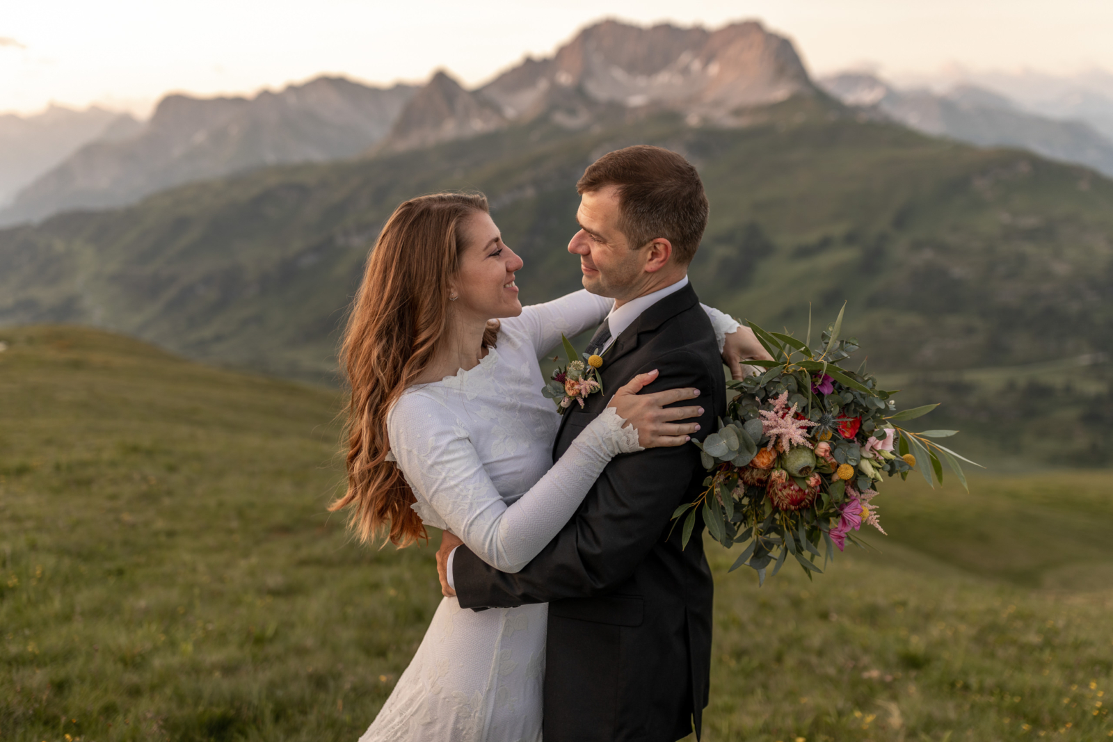 Wedding Photos in the Mountains in Europe