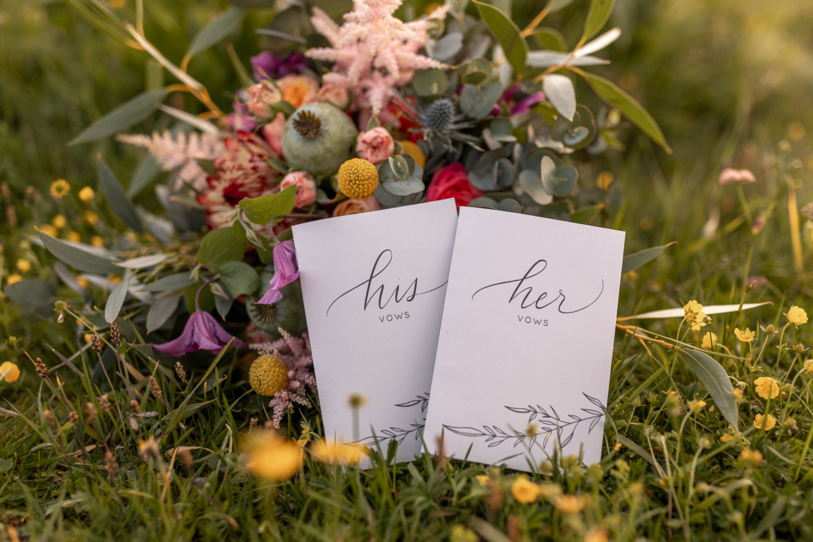 vow books for the sunrise elopement in the Alps