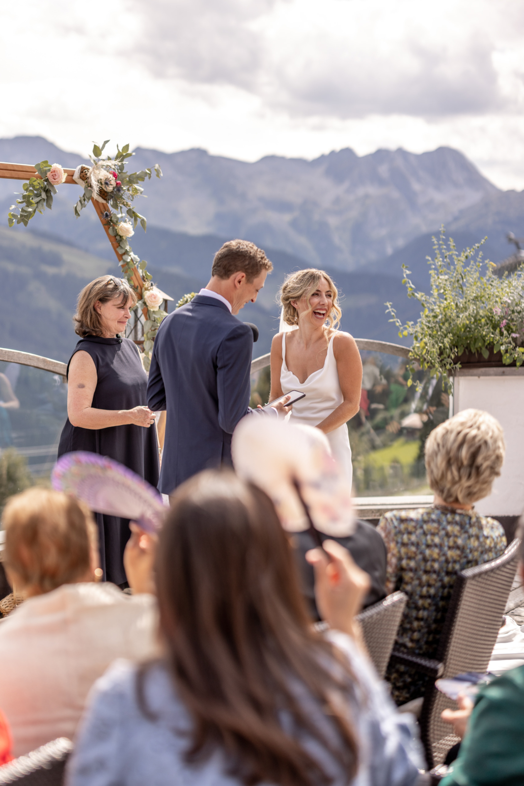 emotional wedding vows in the mountains in Austria