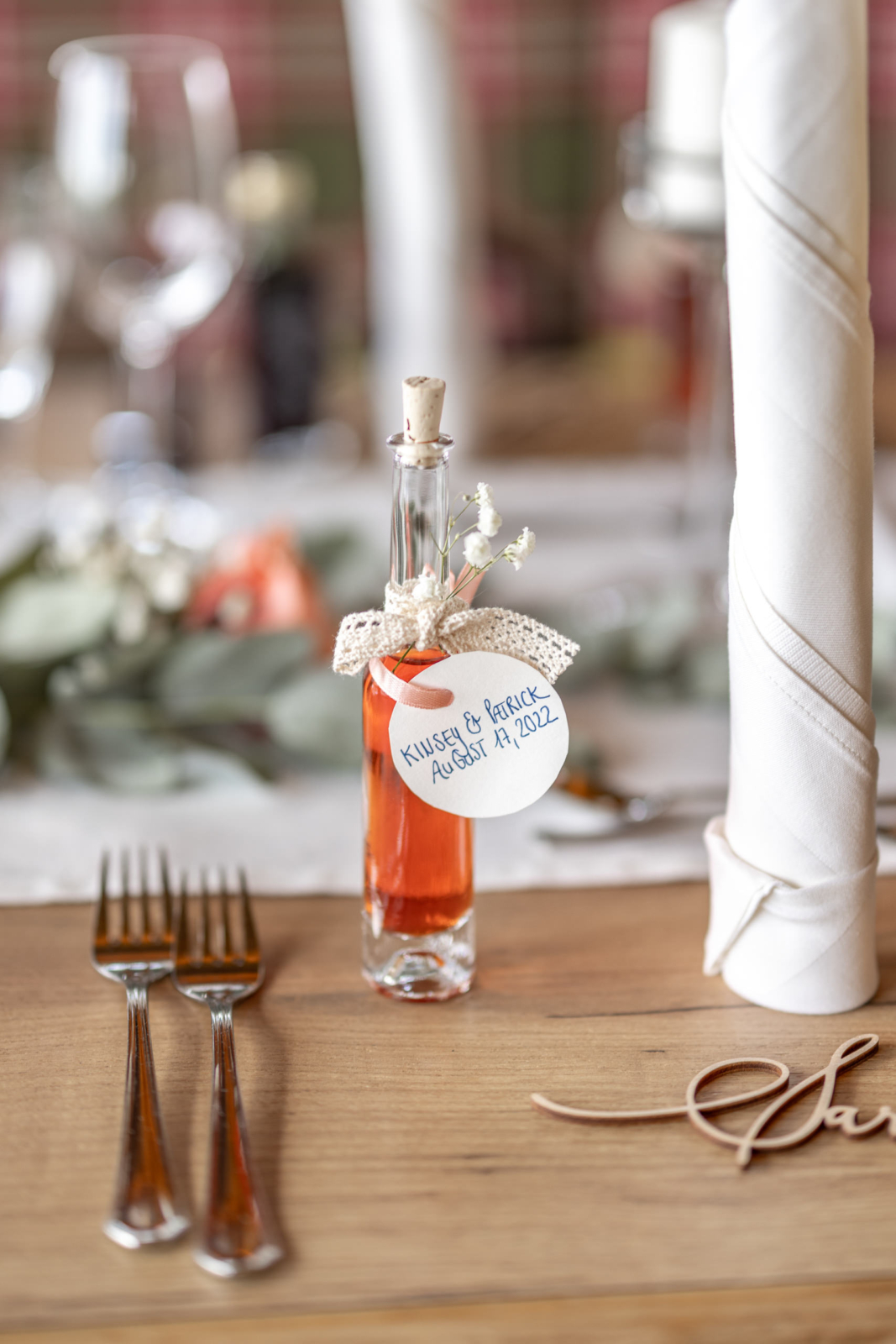 guest favors at the destination wedding in the mountains in Austria