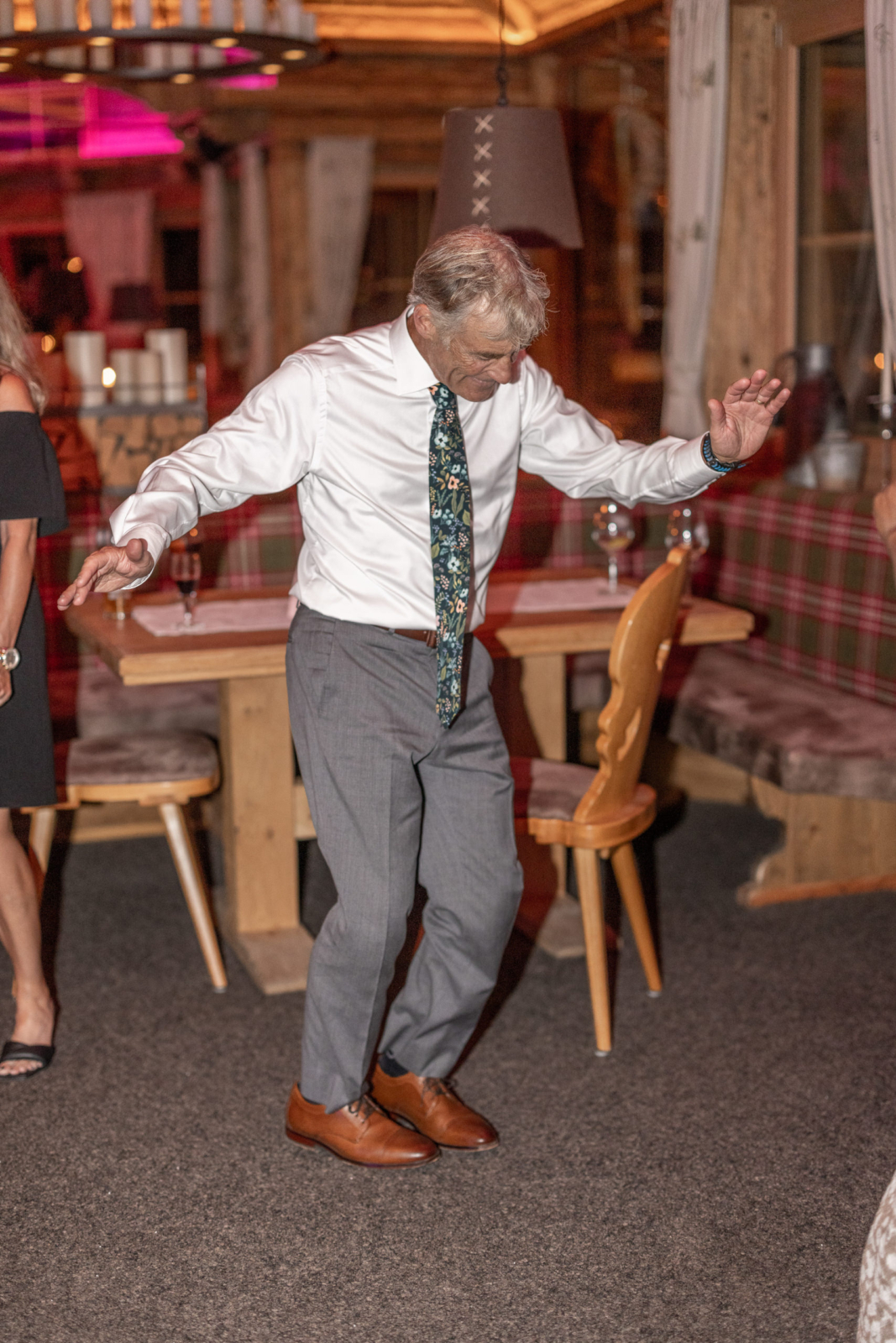 bridal father is dancing