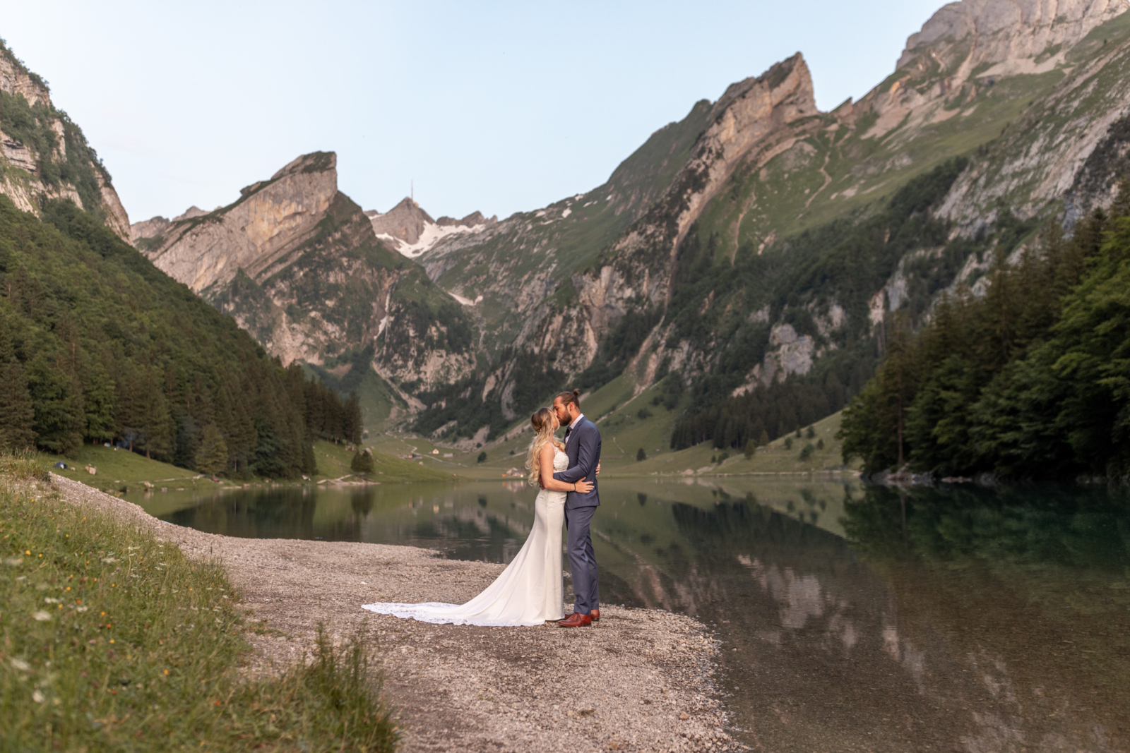 Pre Wedding Photo at Lake Seealpsee in Switzerland