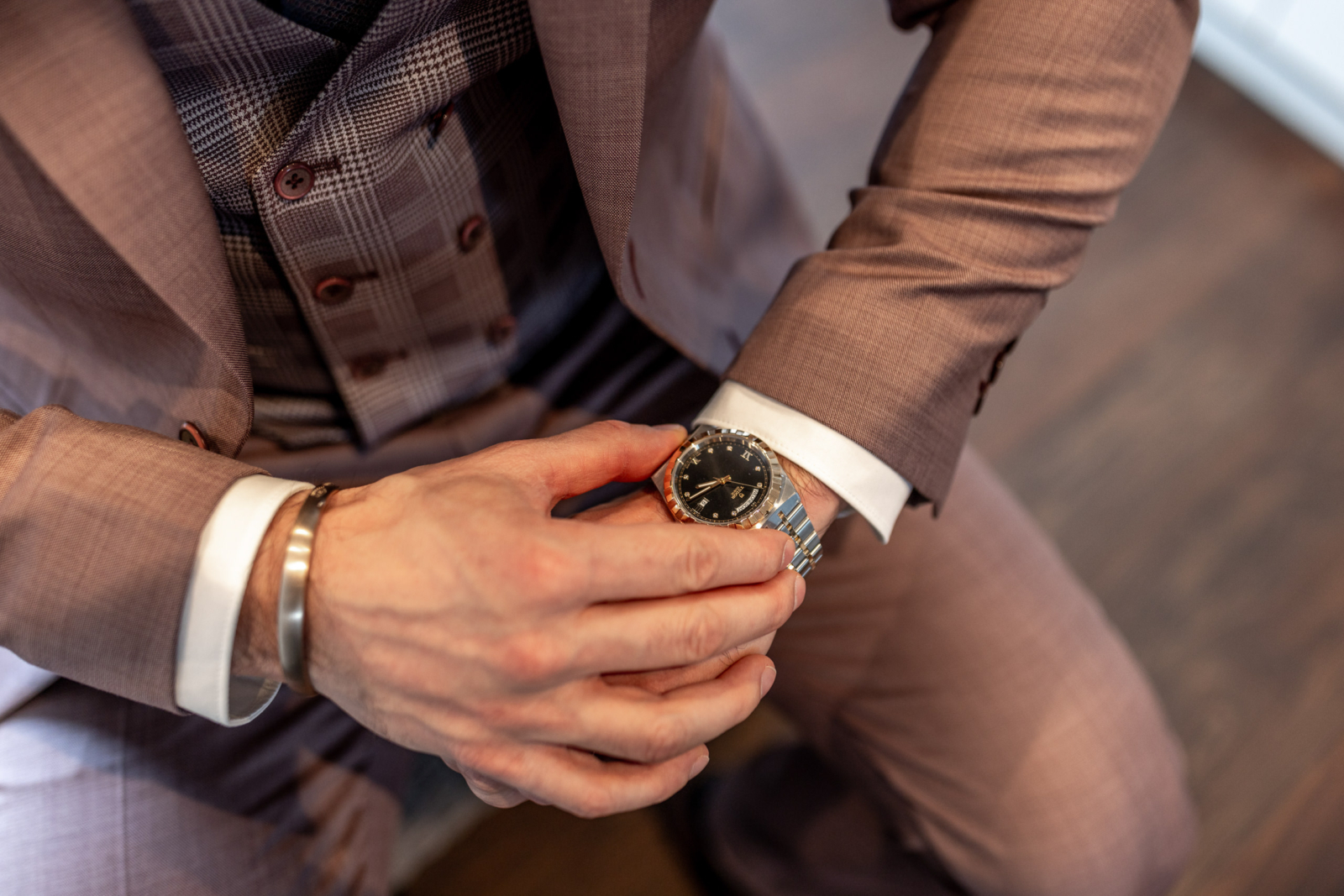 elegant watch from the groom
