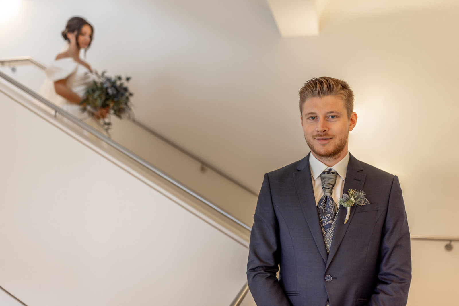 First look for the elegant destination wedding in Austria