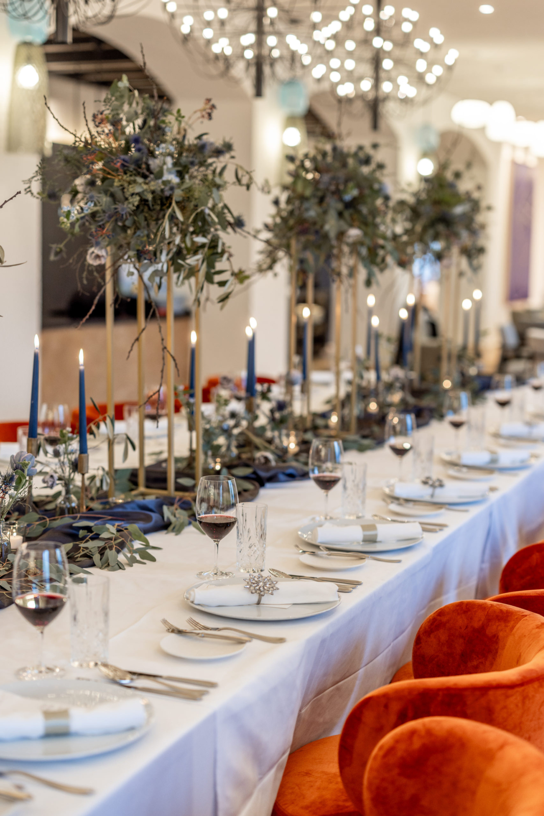 table decoration for the elegant destination wedding in Austria