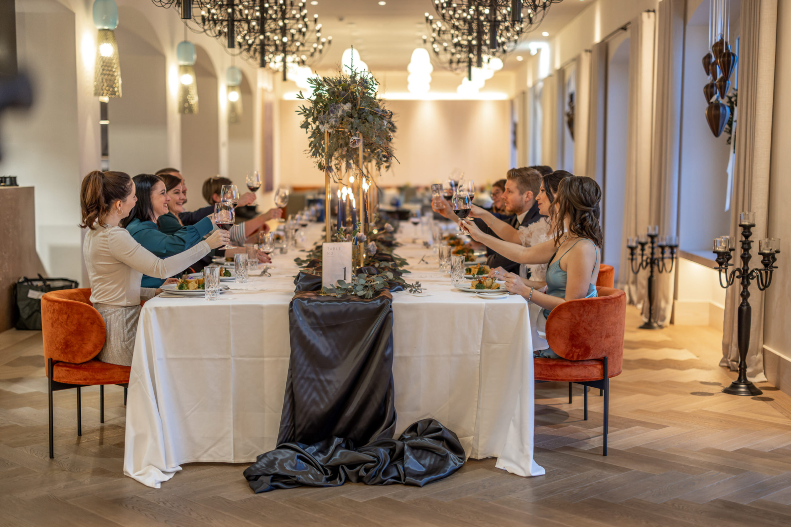 elegant wedding dinner in Austria